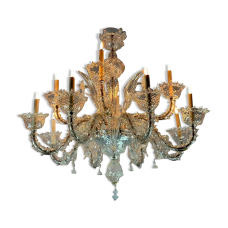 Lustre vénitien rezzonico en verre de Murano 12 bras de lumière