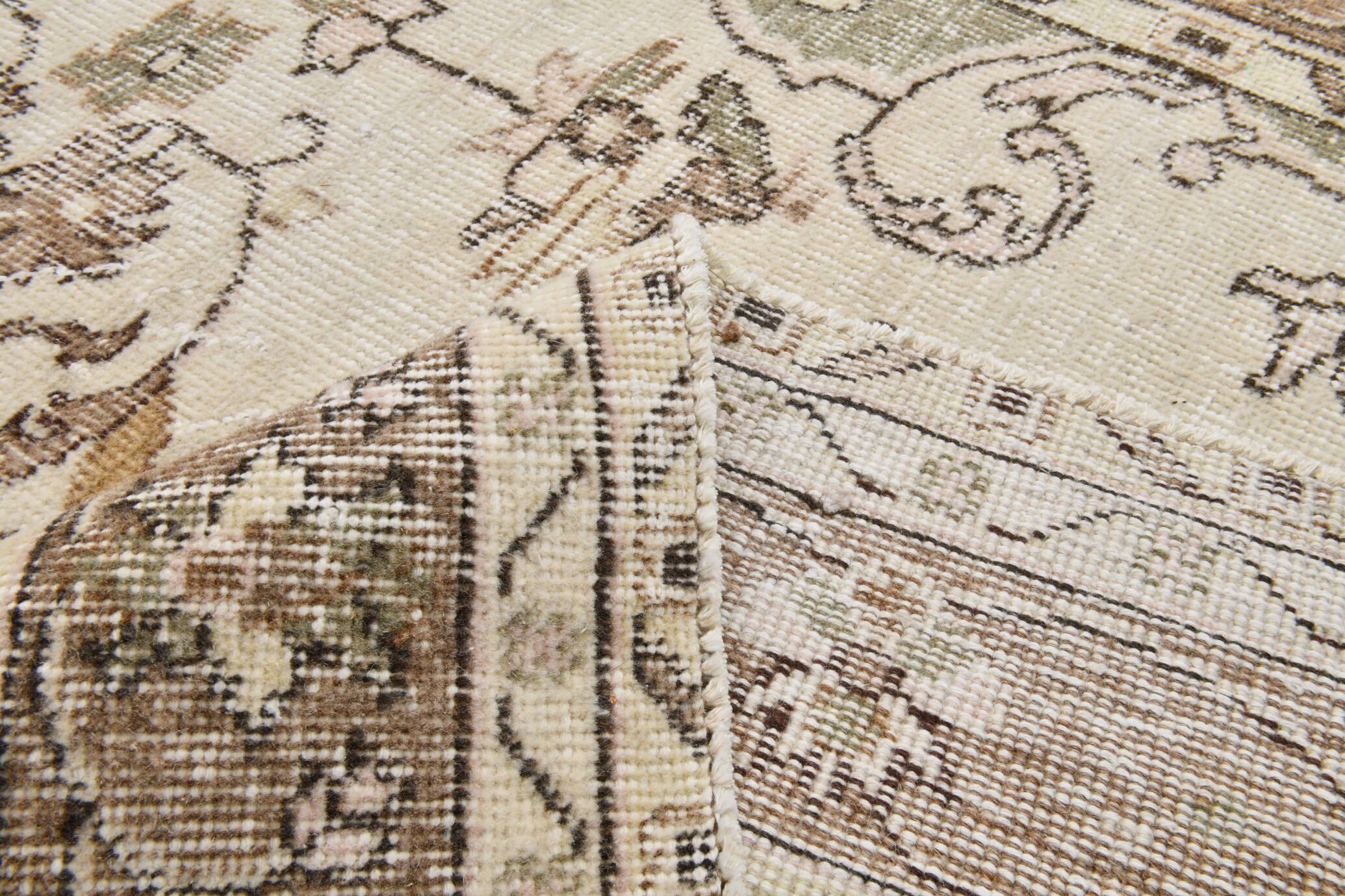 6x9 Beige & Brown Oriental Turkish Rug, 173x282Cm