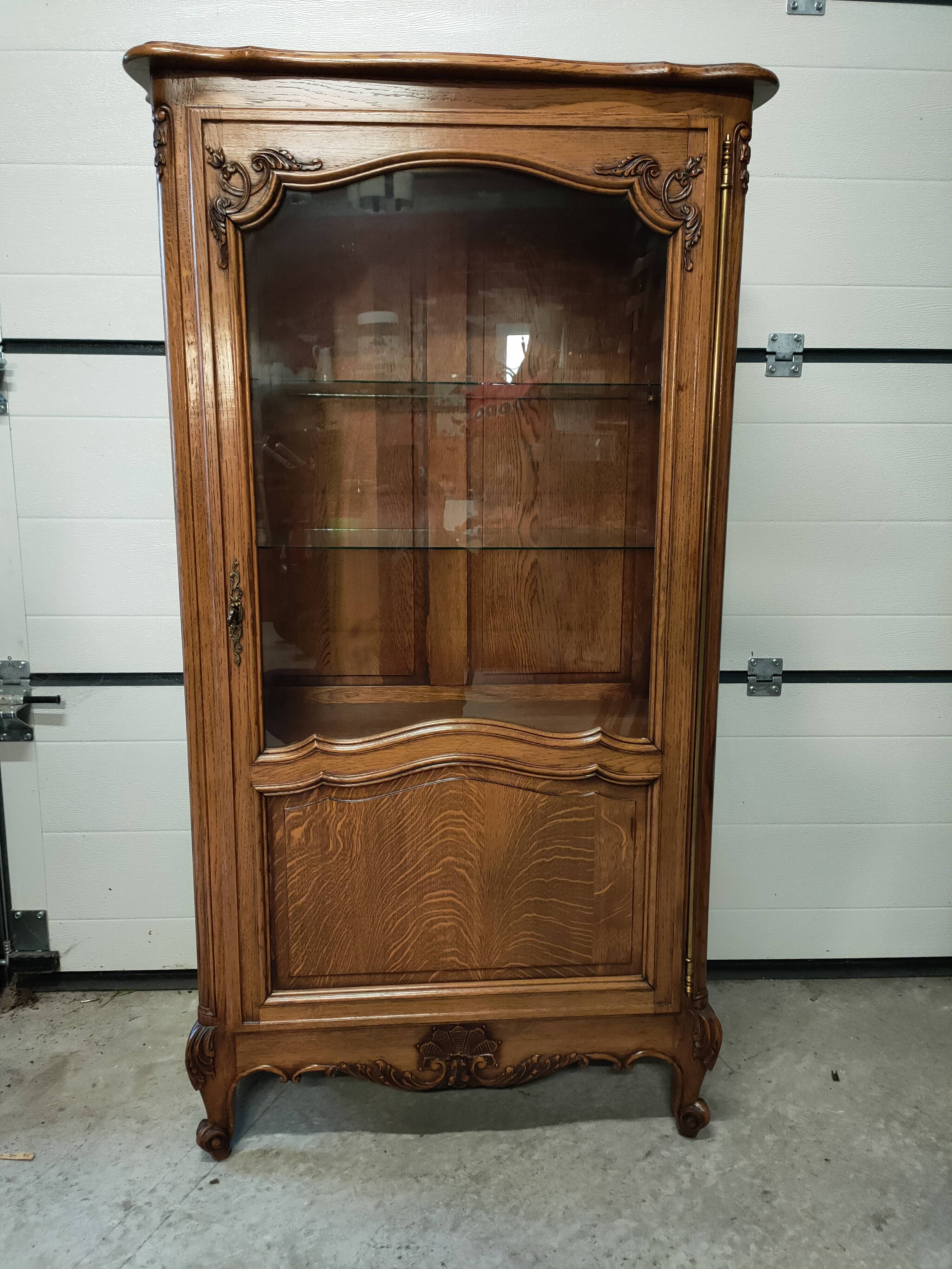Louis XV style oak display case