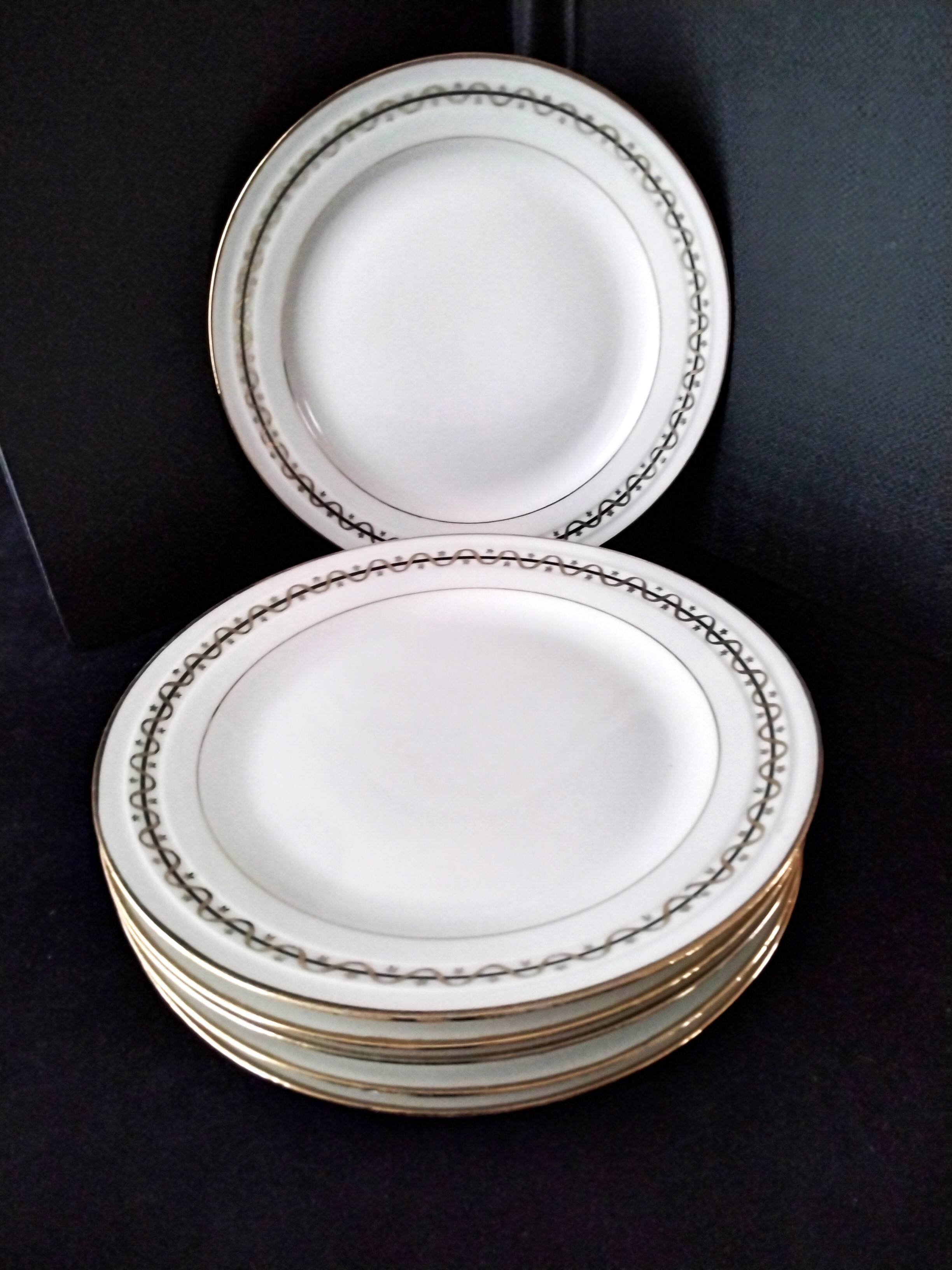 6 Assiettes plates en porcelaine de Chartres sur Cher, Pate et émail de Limoges