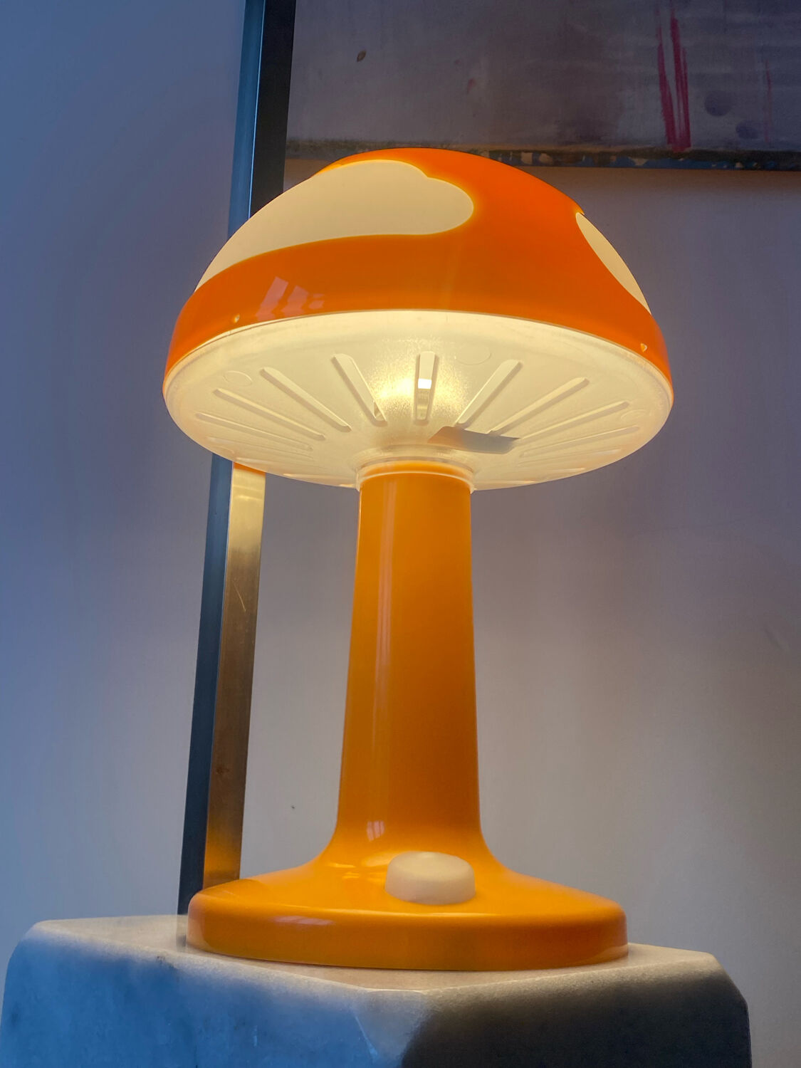 Orange mushroom lamp clouds Skojig Ikea design Henrik Preutz