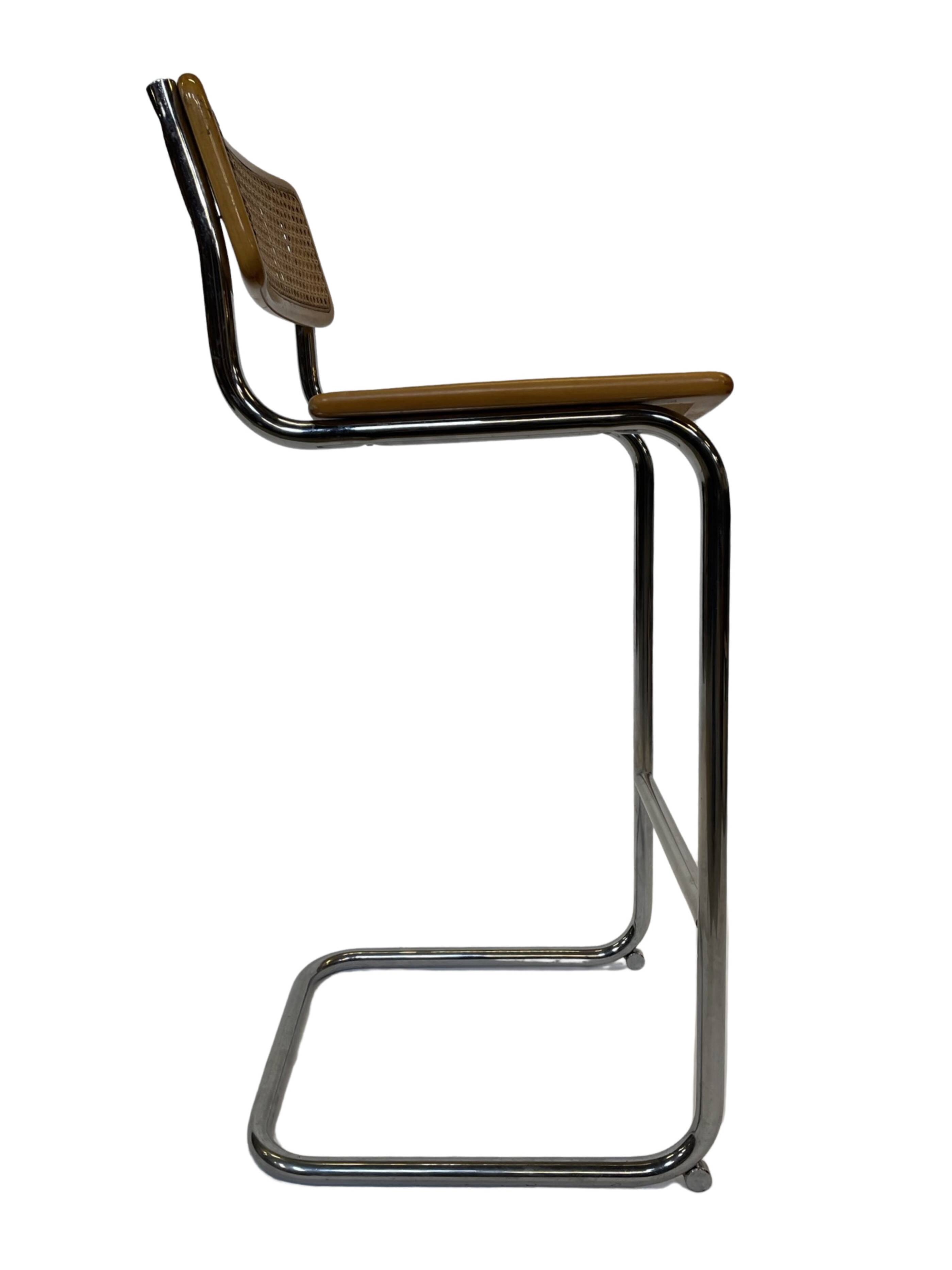 Vintage Cesca Design Bar Stools 80's design in chrome set of four