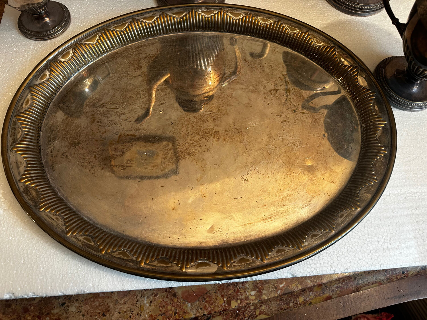 WMF antique silver-plated tea and coffee service AS Alpacca + tray – deb