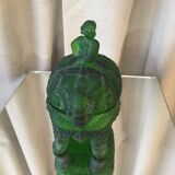 Candy box, sugar bowl, mahout on its elephant, portieux green