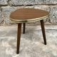 Small brown coffee table, vintage tripod door plant