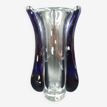 Imposing & massive crystal vase Jaroslav Svoboda Karlov Czech Republic art glass