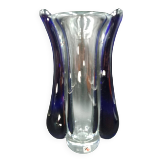 Imposant & massif vase cristal jaroslav svoboda karlov czech republic art glass