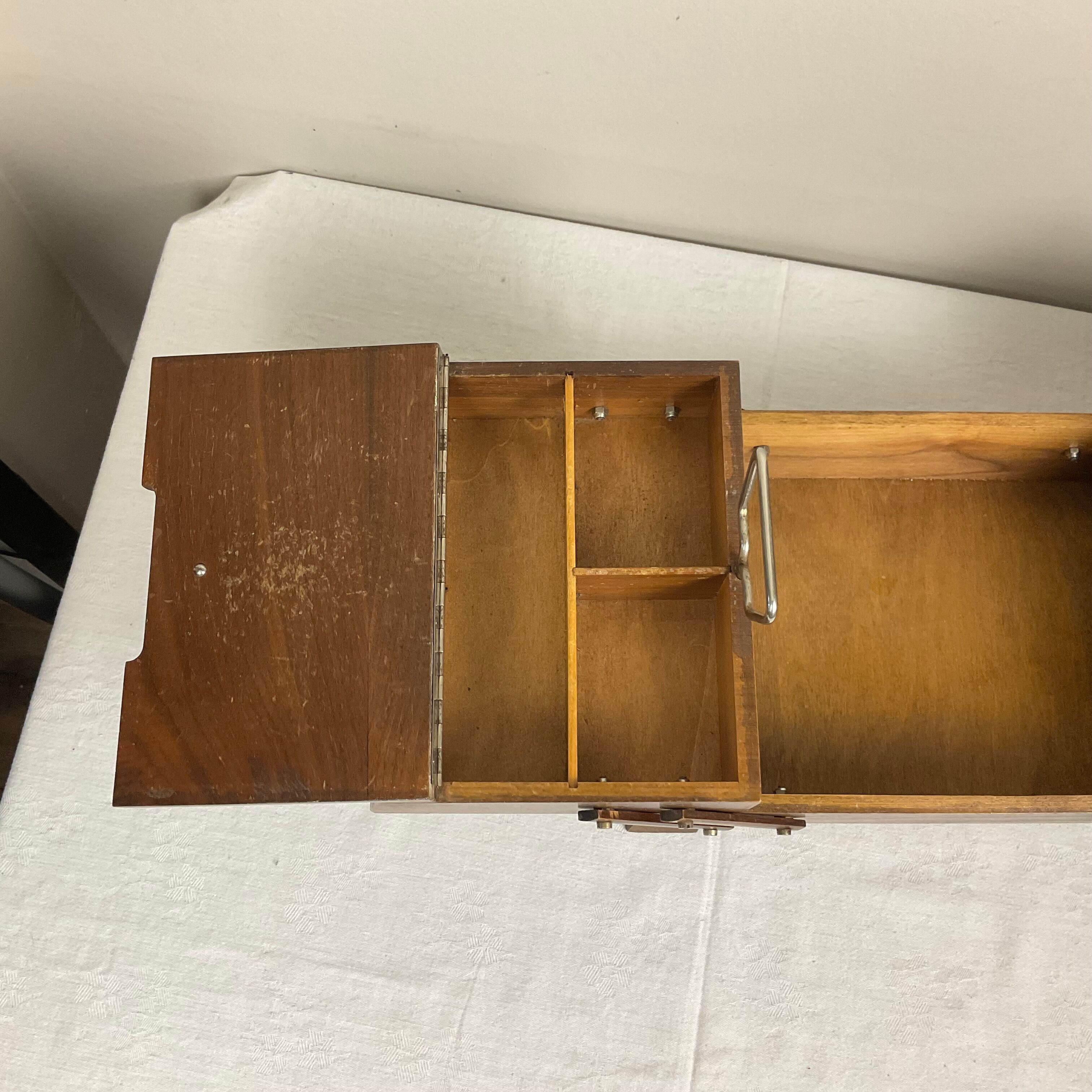 Antique wooden sewing box