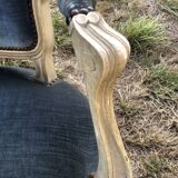 Pair of blue Louis XV style armchairs