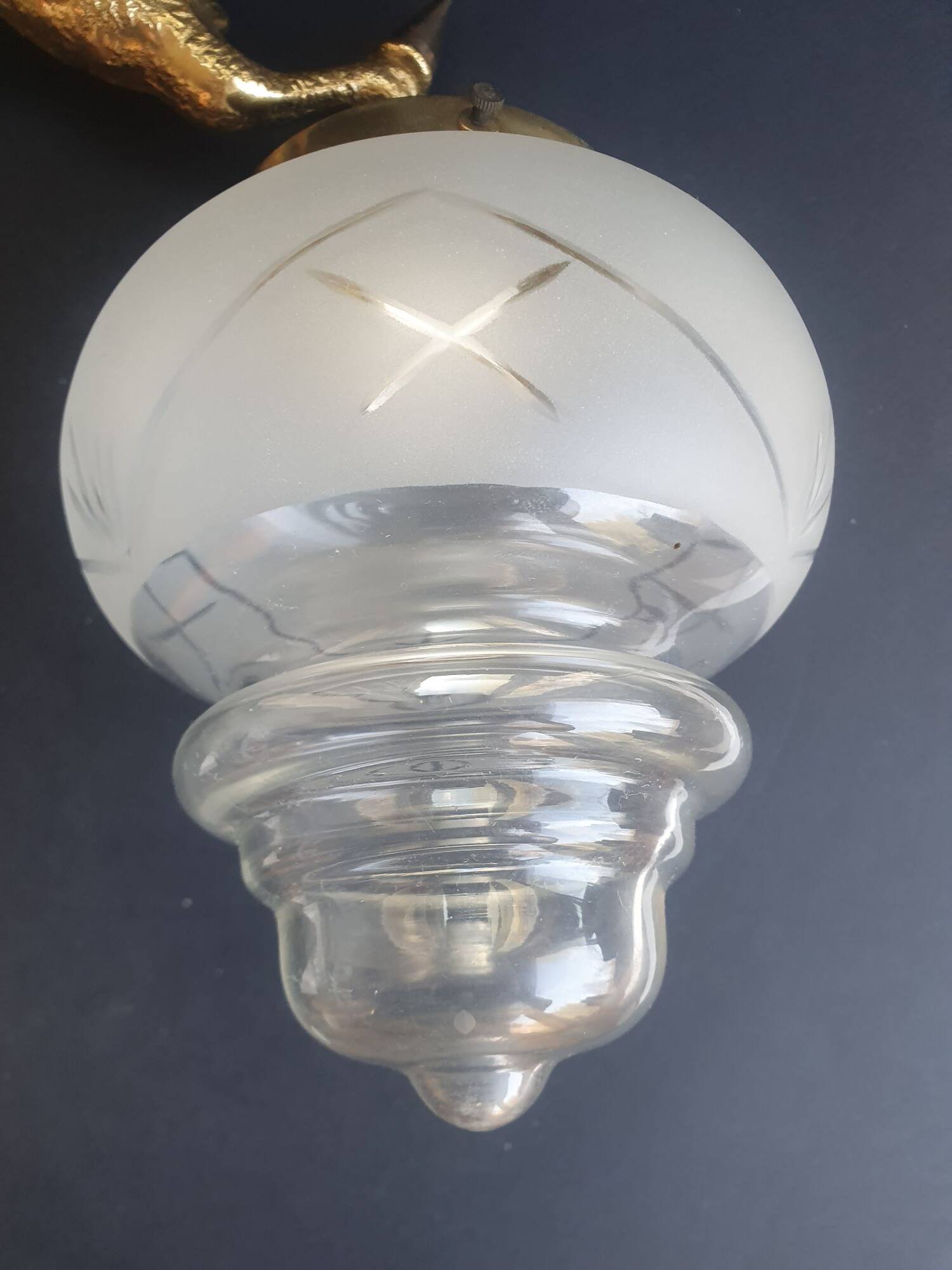 Pair of antique bronze wall sconces