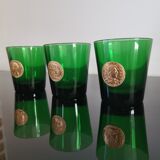 Water glasses Dubonnet piece Louis d'or vintage
