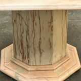 Fabulous Italian blush pink marble dining table, 1980s.