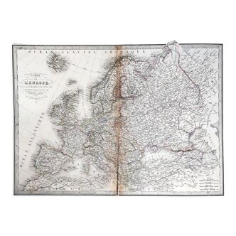Old map of Europe - 1842