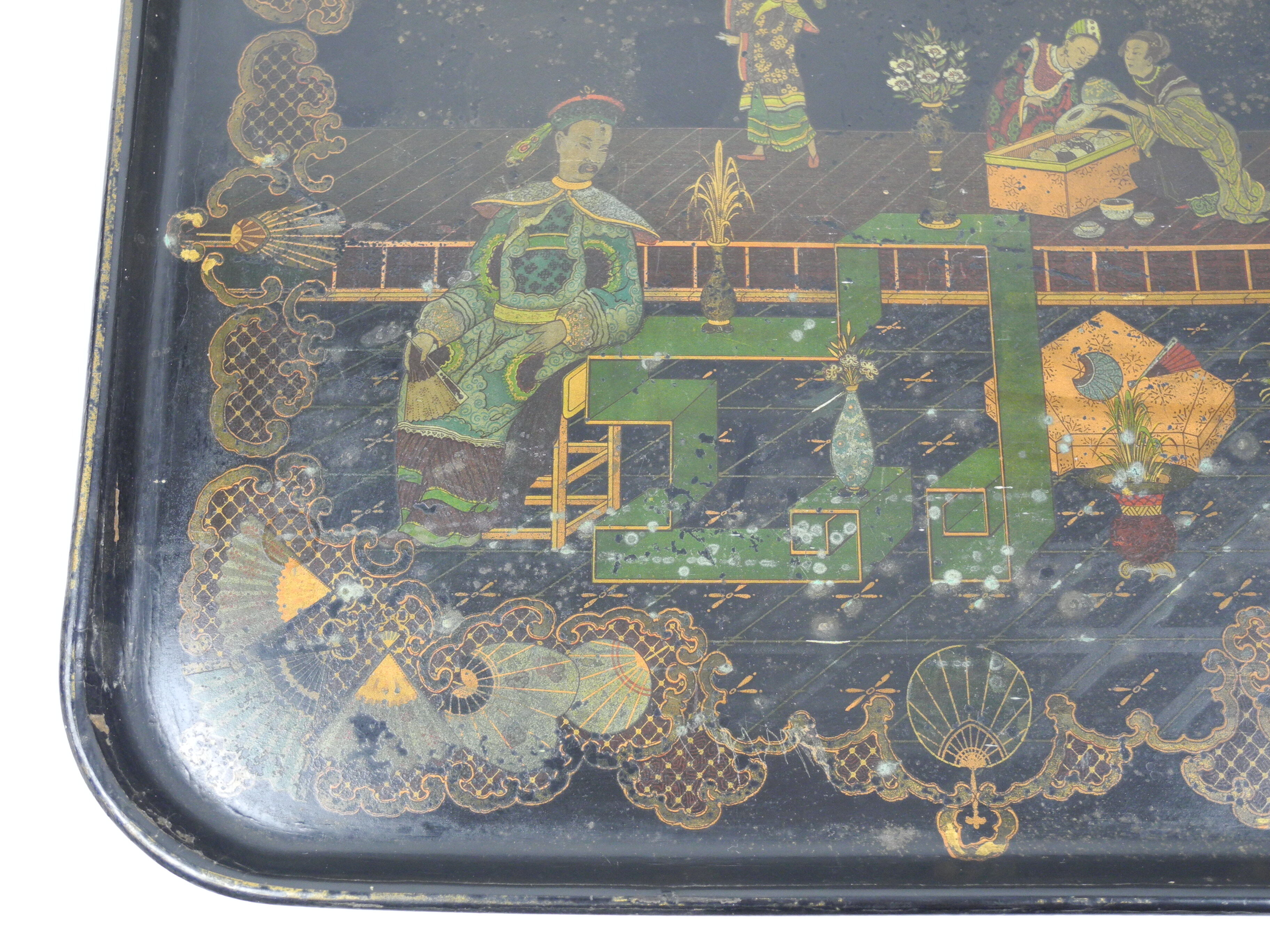 Napoleon III boiled cardboard tray old boiled cardboard tray