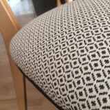 Lot de 4 chaises restaurées, années 50, assemblages monobloc
