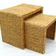 Vintage banana fiber Coffee Tables, Ikea 1980s