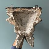 Nineteenth century plaster wall console, cherub decoration