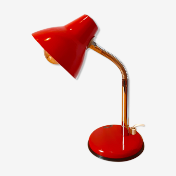 Lampe de bureau vintage en métal rouge