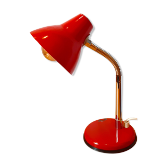 Lampe de bureau vintage en métal rouge