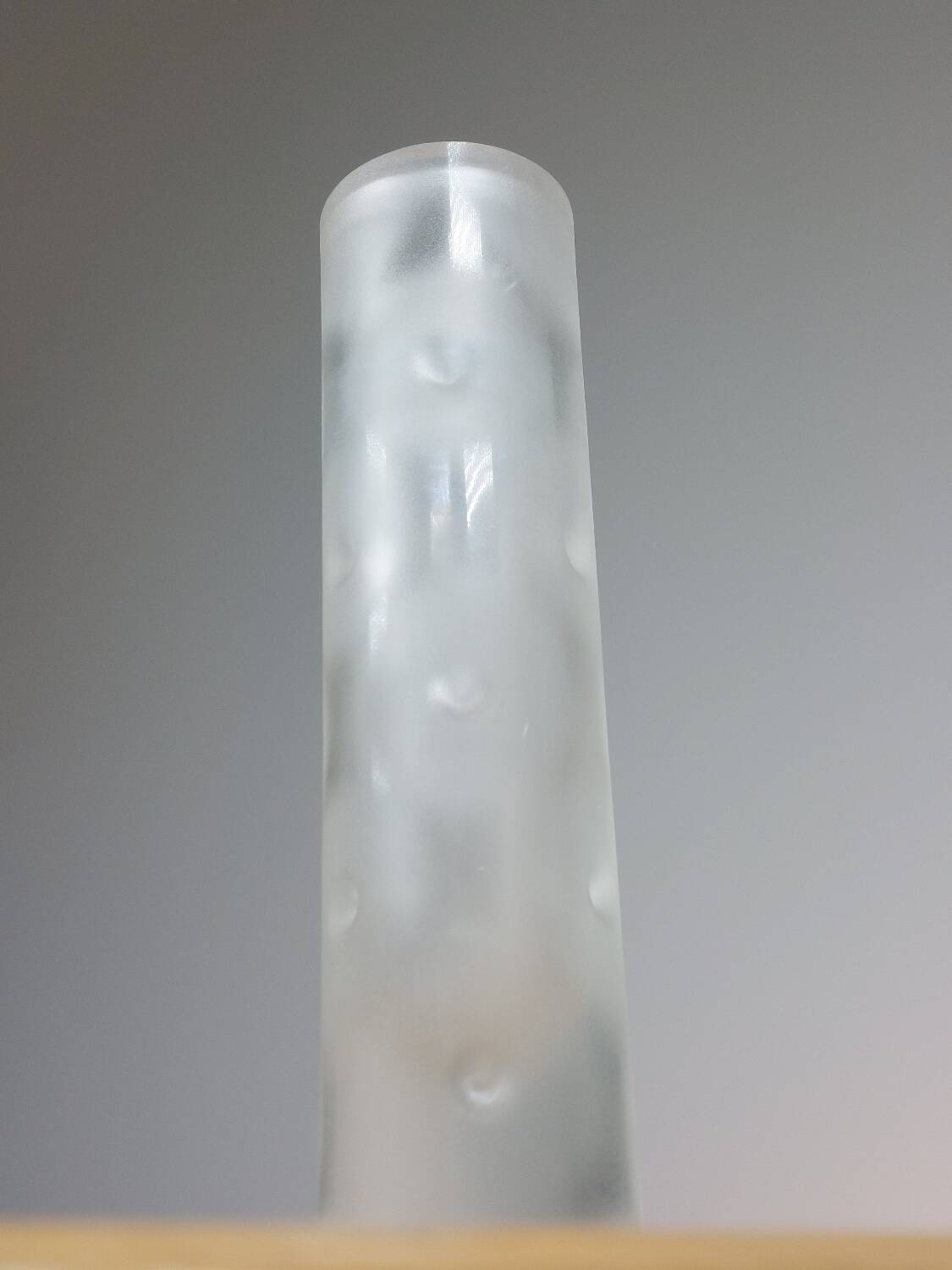 Frosted artisanal vintage glass vase