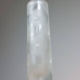 Frosted artisanal vintage glass vase