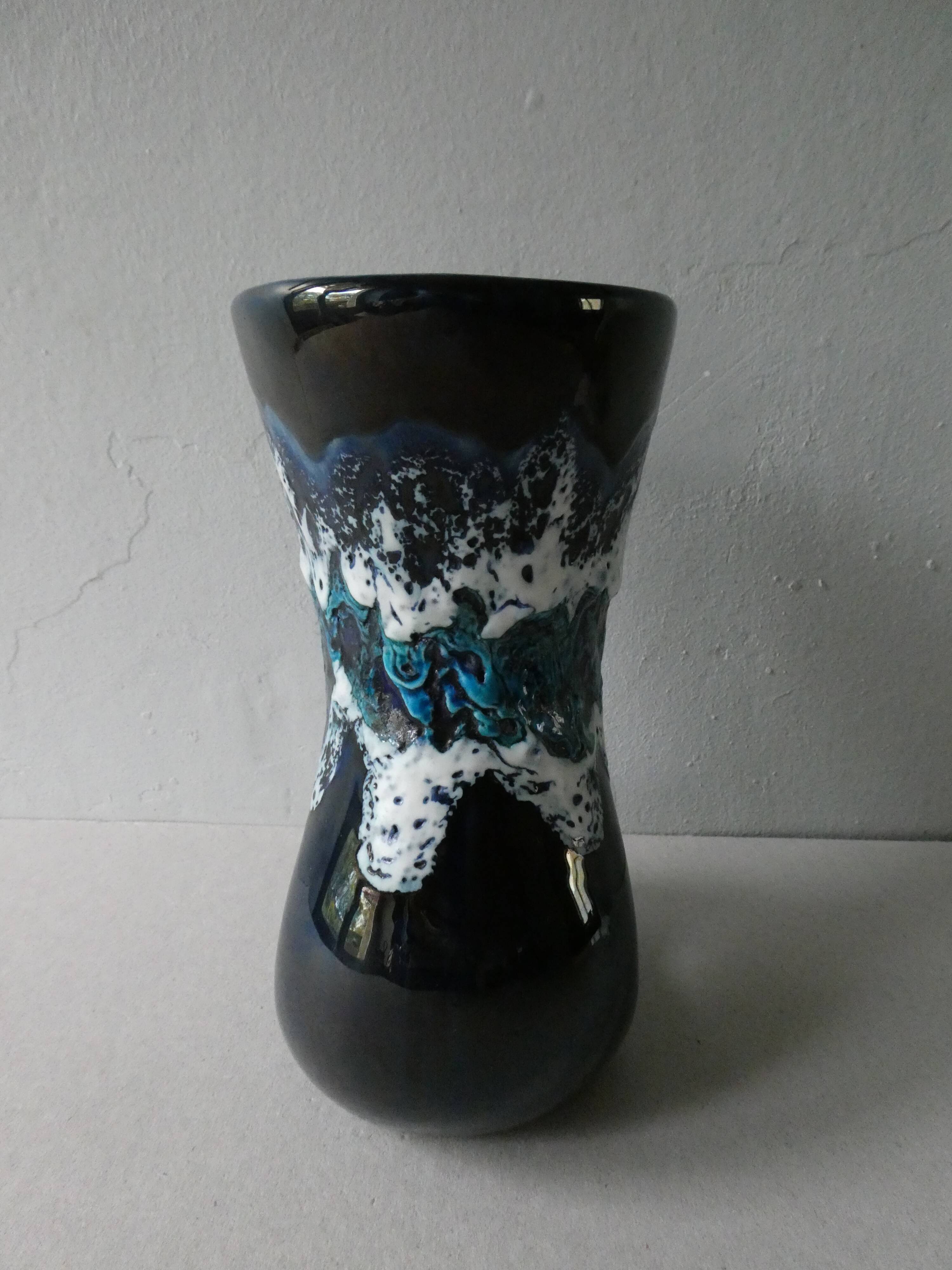 Ceramic vase fat lava, 60s
