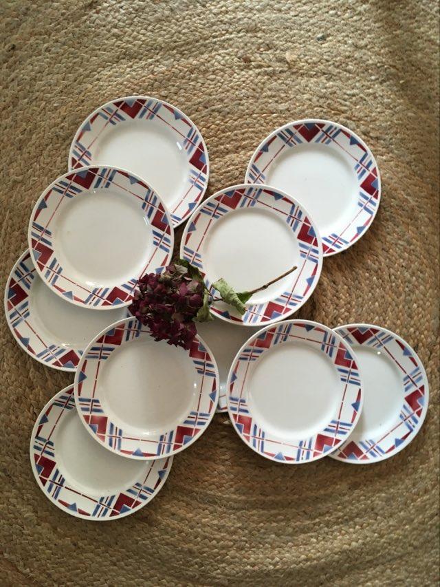 Set 10 plates dessert bistro style