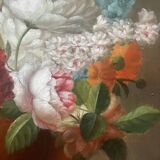Tableau hst "composition florale" ec. xx° fleurs signée + cadre