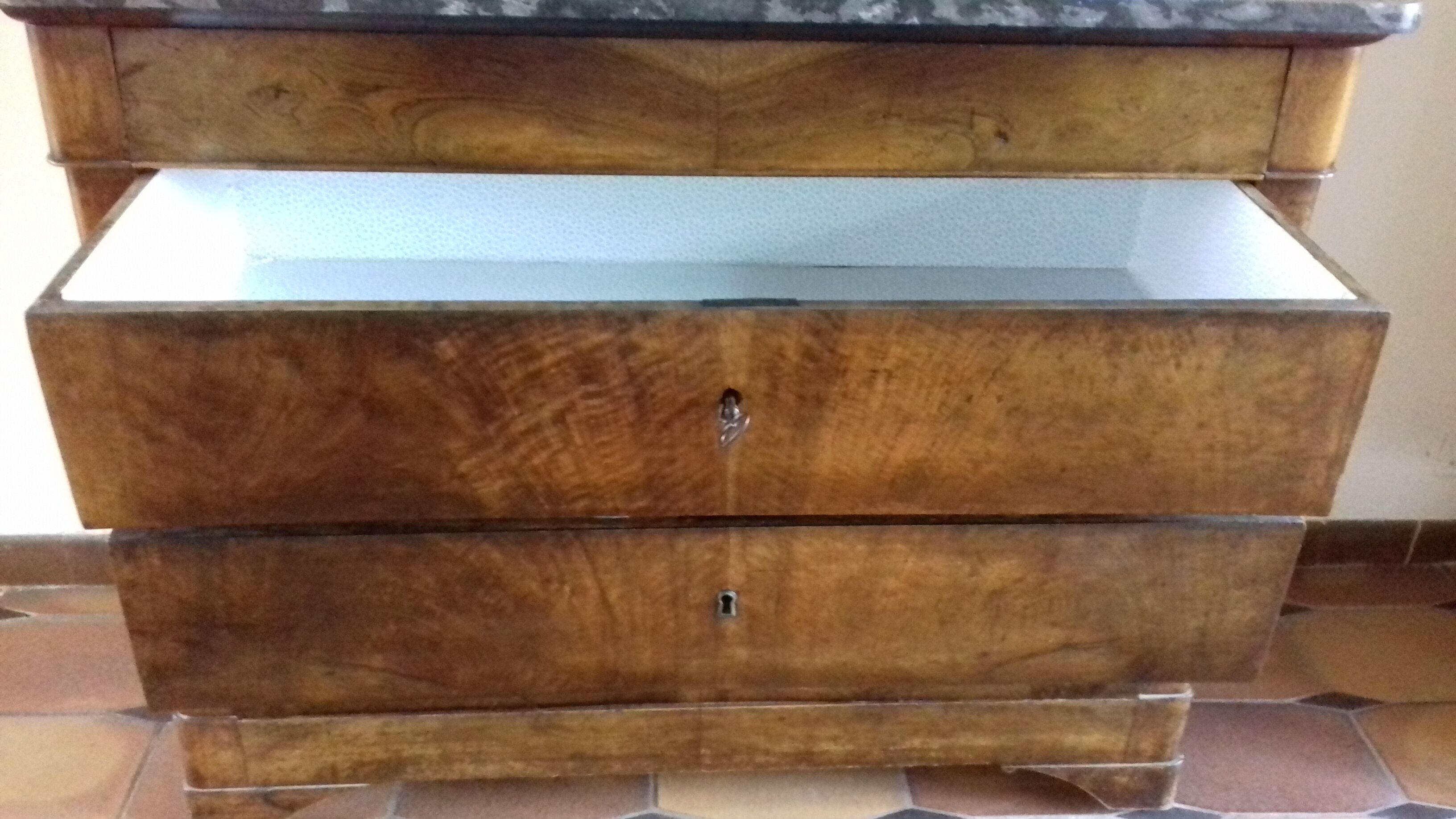 Convenient Louis Philippe plateau with marble