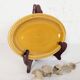 Mustard yellow ceramic platter Salins France