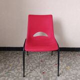 Vintage red plastic shell chair