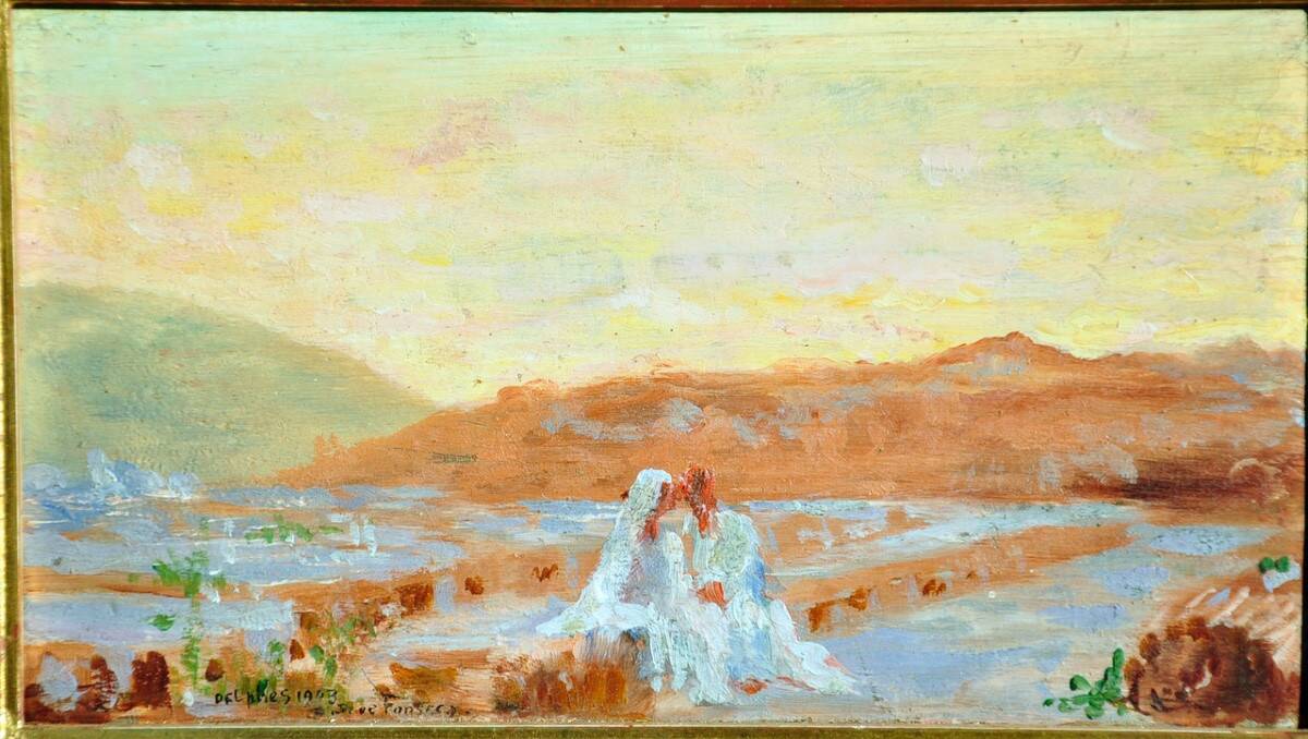 Gaston Simoës de Fonseca: 4 oils on wood (landscapes in Greece)