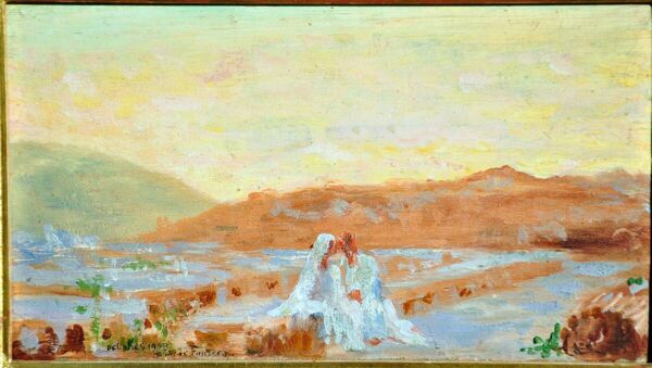 4 huiles sur bois, paysages en Grèce, signées Gaston Simoës de Fonseca