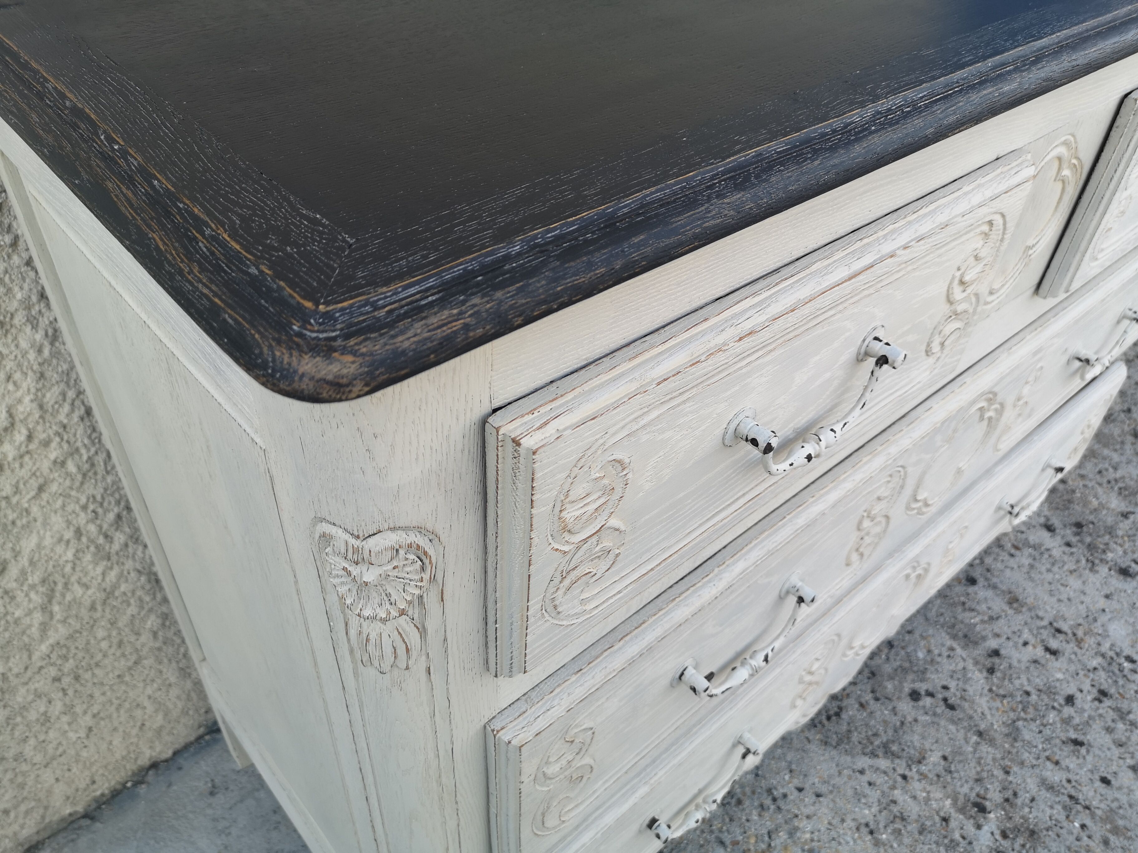 Commode style Louis XV patine shabby chic gustavien chêne