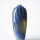 Vintage smoked glass vase lined with opaline, Murano bubble.