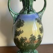 Vase Gustave bihl Tchécoslovaquie avec 2 anses art nouveau