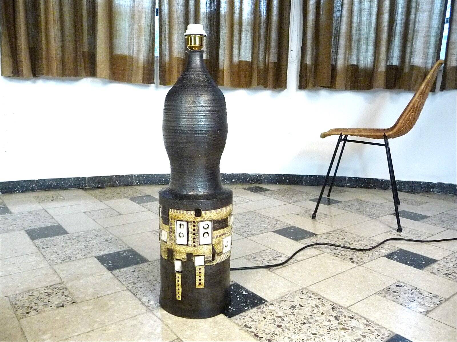 Ceramic table lamps by Georges Pelletier for Accolay France 1960s, Set of 2