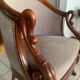 Antique armchair, Restoration style, swan neck