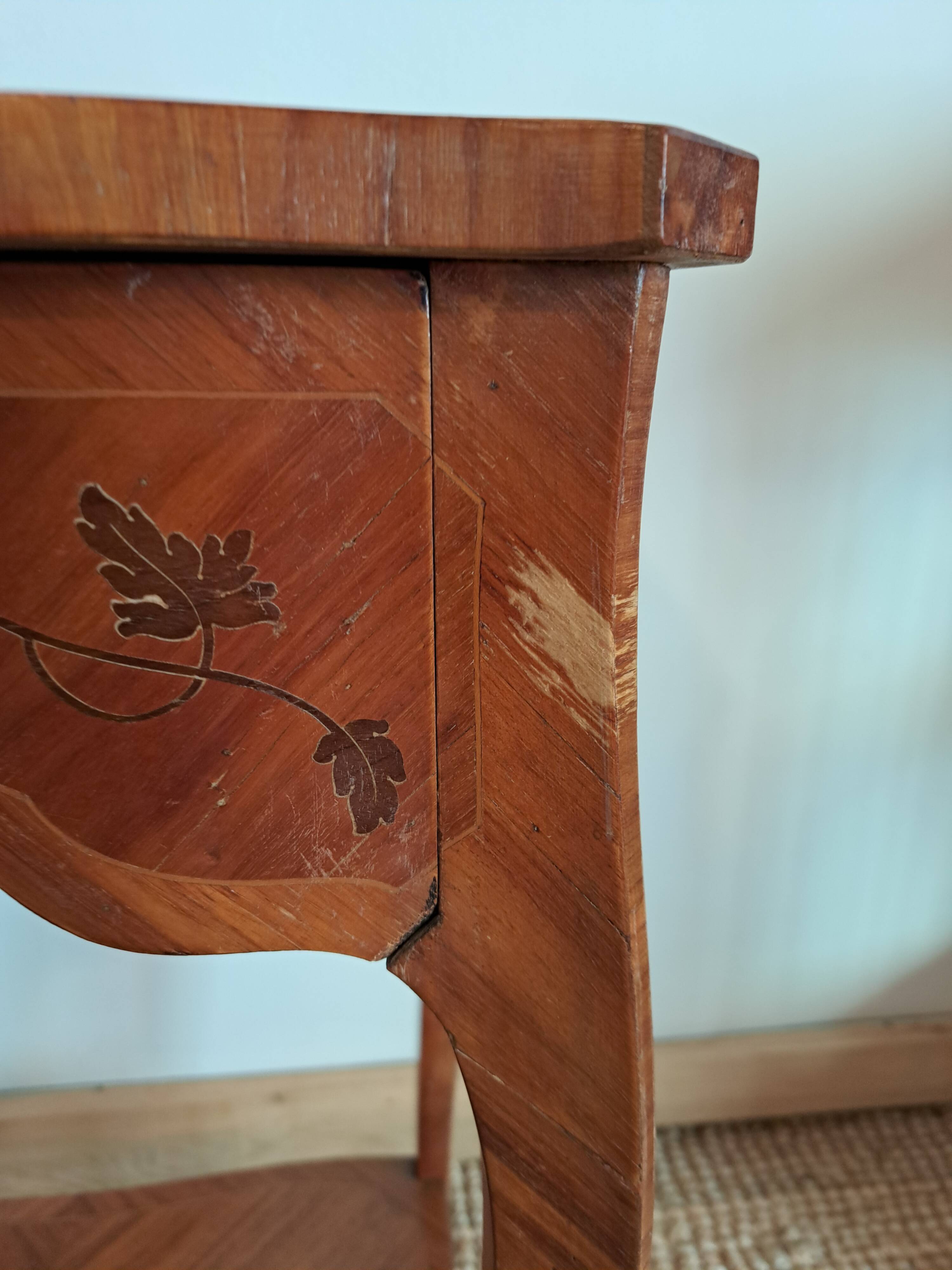 Pair of marquetry tables