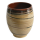 Hand-Painted Earthenware Vase with Creme and Black Graphic Decor, Sweden