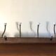 Coat rack 1900 in wood, ceramic and wrought iron