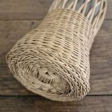 Glass and wicker bottle