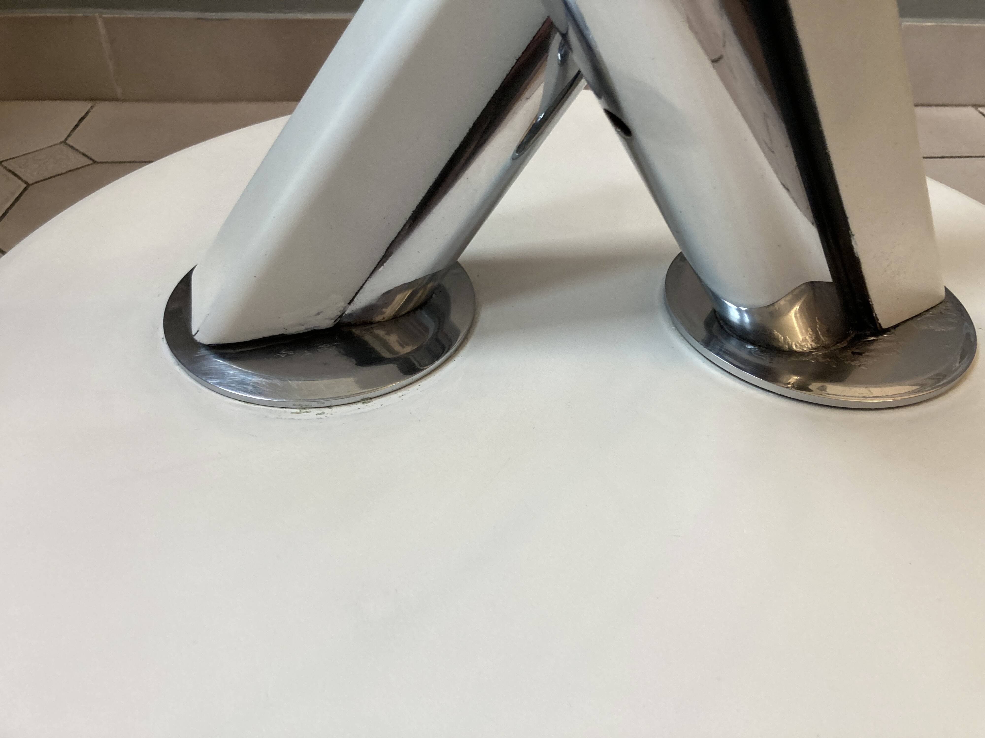 Vintage glass and chrome coffee table