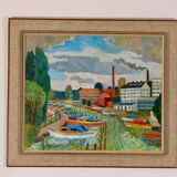 Original Swedish Oil on Panel – “Motif from Sundbyberg” by John Carlson