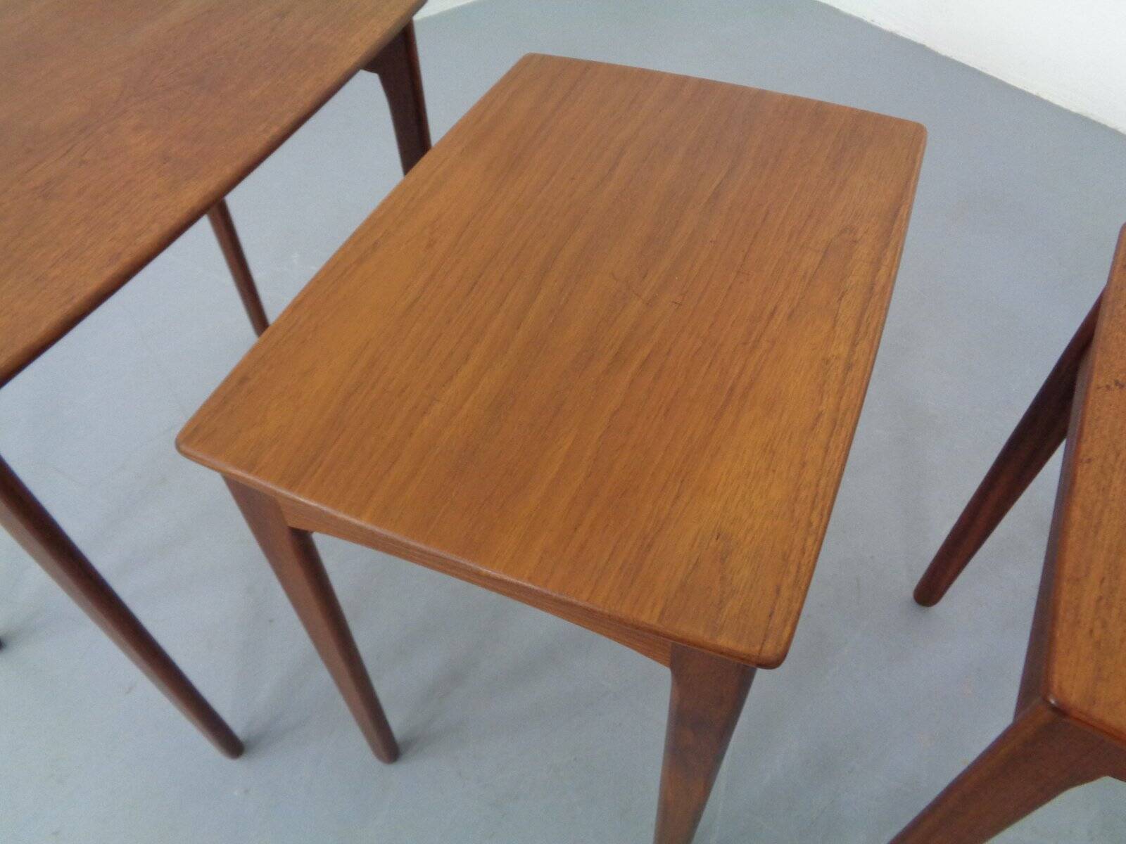 Danish Teak Nesting Tables, 1960s, Set of 3