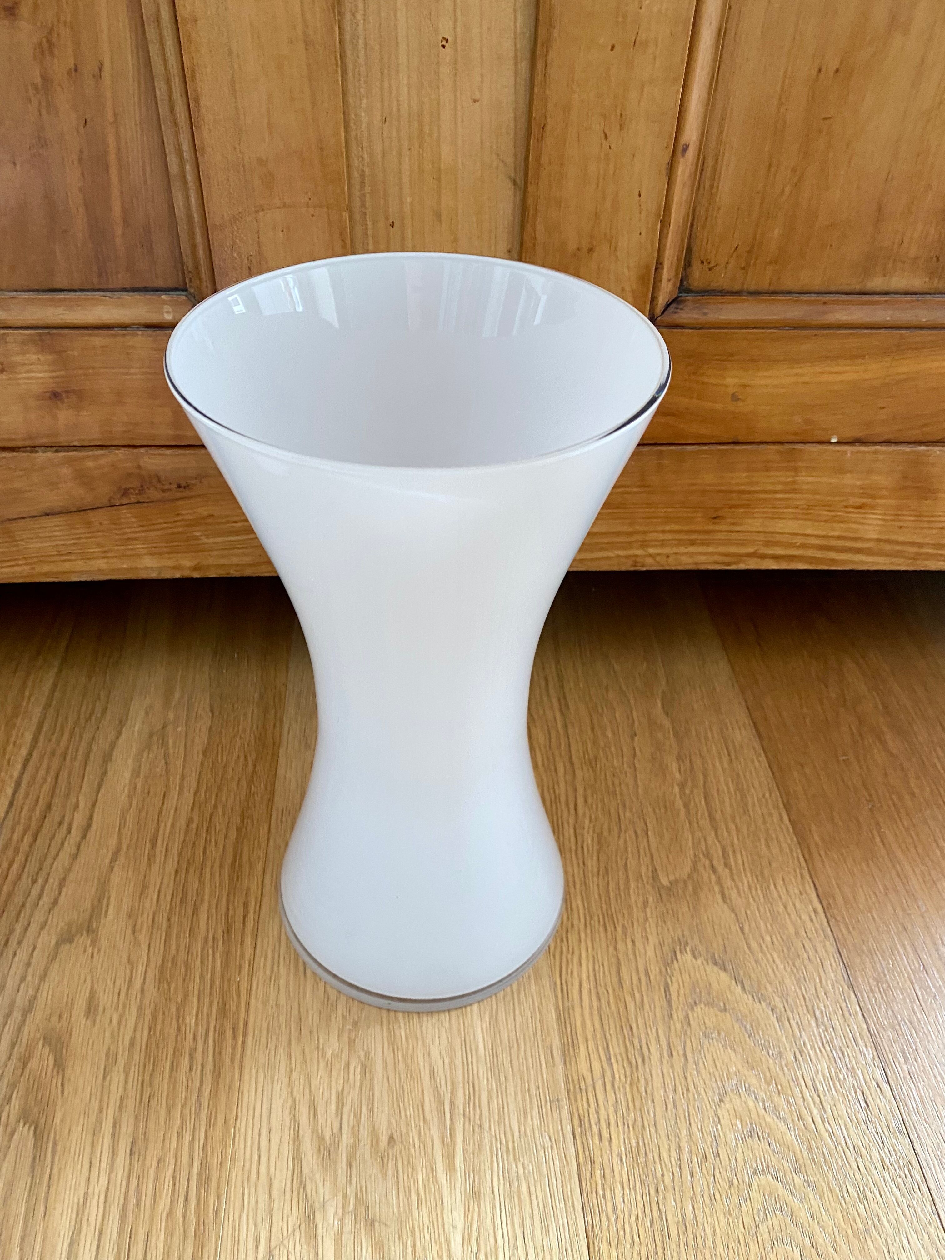 Anne Nilsson white glass spool vase for Ikea