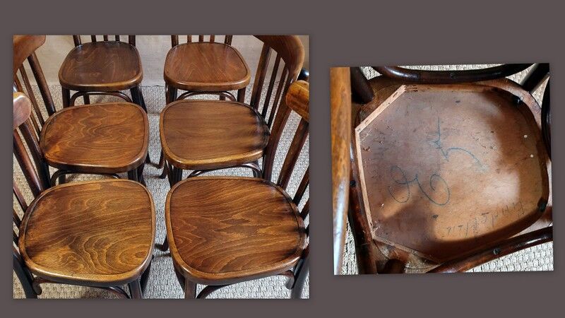 Lot 6 bistro chairs 50s