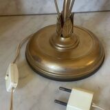 70s gold metal and opaline lamp