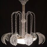 Elegant Art Decò, Barovier & Toso Chandelier, Murano Glass, 1950s