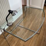 Glass and chrome coffee table